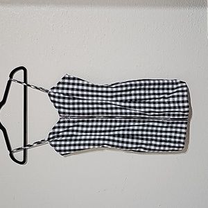 Black and white plaid mini dress